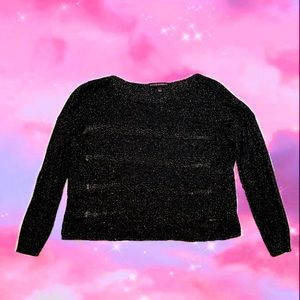 Black and Gold Glittery Distressed Sweater